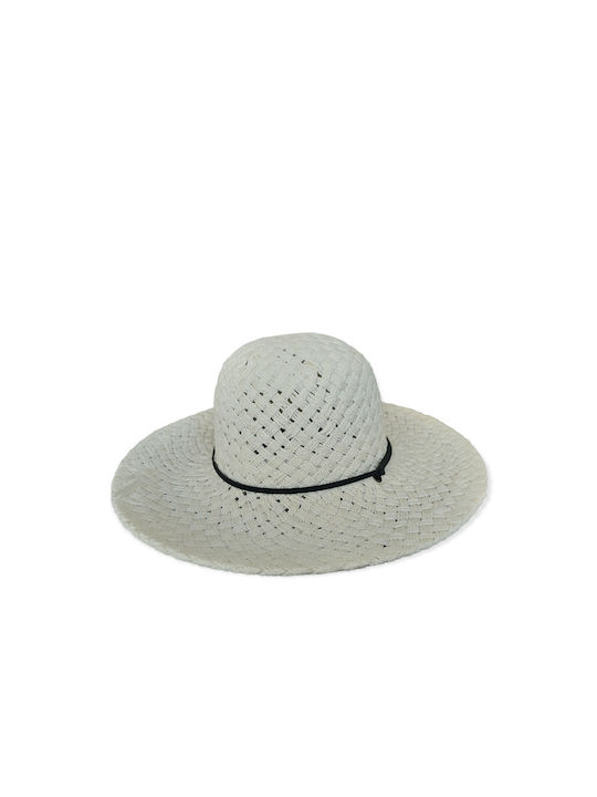 Γυναικείο Ψάθινο Καπέλο Floppy Λευκό