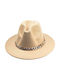 Frauen Stoff Hut Fedora Beige