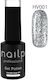 Nailp Professional Nailp Gel Nagellack Soak Off UV LED #hv001 Gel Nagellack Silber Glitzer mit Glitzer 12ml