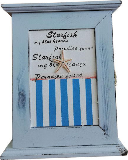 Wand-Schlüsselbrett Holz 6 Positionen 25x6x21cm
