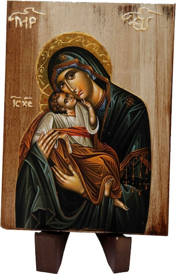 IconsGR Εικόνα Παναγία Βρεφοκρατούσα Ξύλινη 16x22εκ.