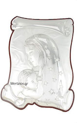 Mertzios.gr Heiligenikone Gottesmutter mit Kind Silber 17x23cm Mertzios.gr Heiligenikone Gottesmutter mit Kind Silber 17x23cm