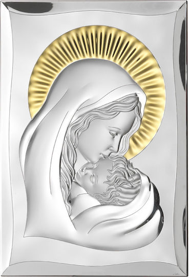 Valenti Saint Icon Virgin Mary Holding The Infant Silver 28x40cm