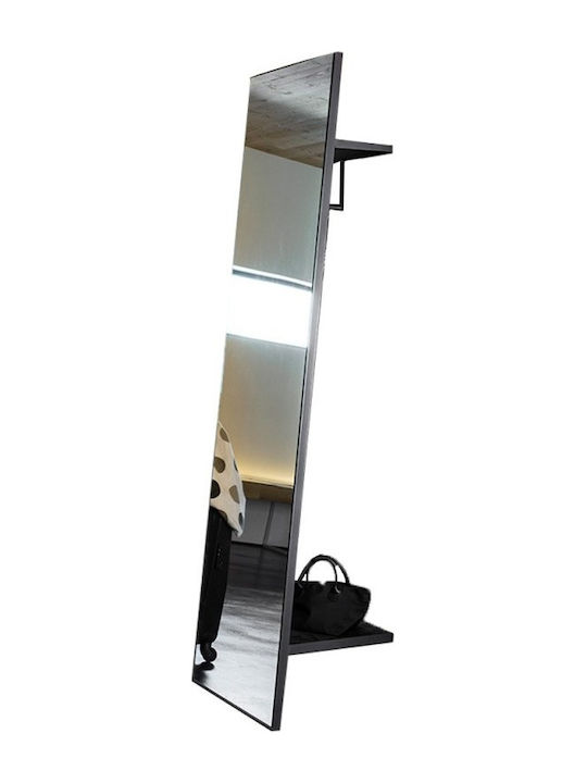 Casa Vogue Boden- oder Standspiegel mit Schwarzem Holzrahmen 190x50cm
