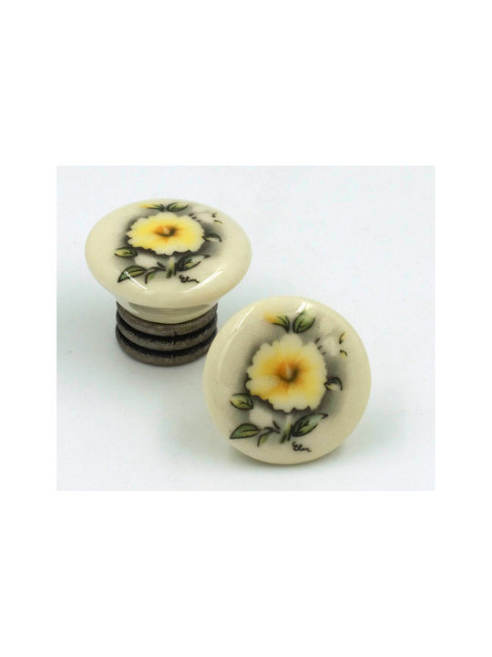 TMC Knob Furniture made of Porcelain in Green Color D33mm 3010-80-129 1pcs