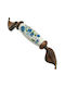 Antique Handle Furniture made of Porcelain & Metallic & Zamak in Copper Color 113mm (Center Distance 96mm) 7800-AS-017 1pcs