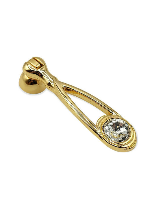 Knob Furniture made of Metallic & Zamak & Crystal in Gold Color 10683-SWI1 1pcs