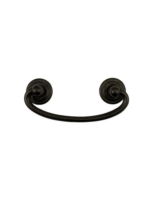 Herrajes Palencia Antik Handgriff Möbelgriff aus Metallisch in Bronze Farbe 88mm (Zentrenabstand 64mm) 4826-64-ANTIQUE-BLACK 1Stück
