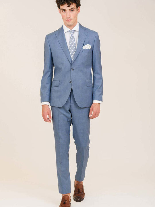 Portobello's Ανδρικό Κοστούμι με Στενή Εφαρμογή Γαλάζιο