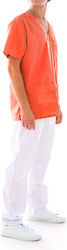 Men's Orange Medical Blouse Cotton and Polyester
