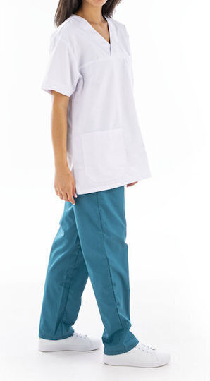 Women's Petrol Blue Medical Pants Cotton and Polyester