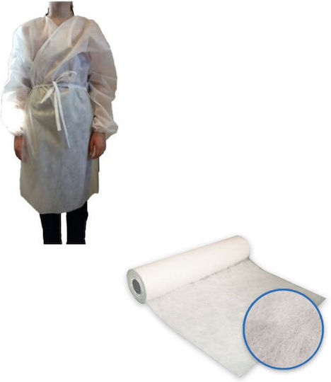 Lap Unisex Ιατρική Ρόμπα Λευκή μιας Χρήσης
