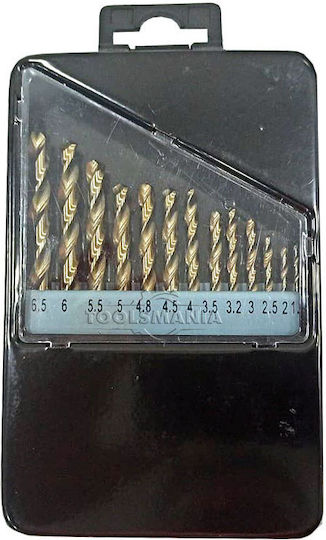 Uruisi Star Set of 13 Drills HSS with Cylindrical Shank for Metal