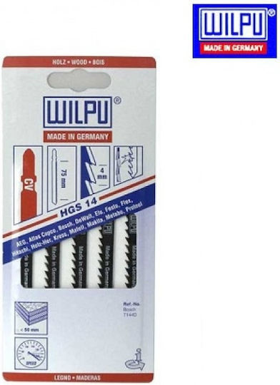 Wilpu Jig Saw Blade for Wood 100mm 5pcs
