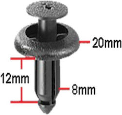 Car Plastic Clips 6 Pieces Klip-B43 Car Plastic Clips 6 Pieces Klip-B43