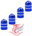 Car Tire Valve Caps Blue 4pcs