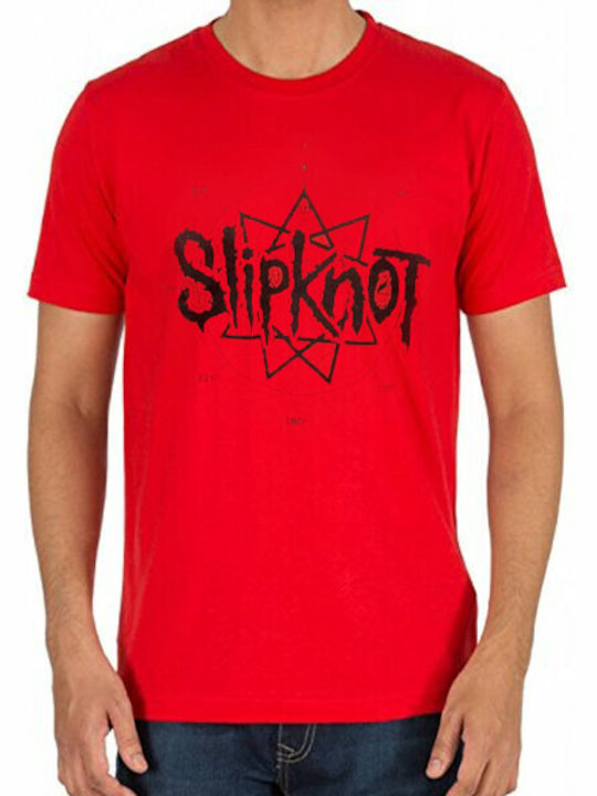 Star Distressed T-shirt Slipknot Red