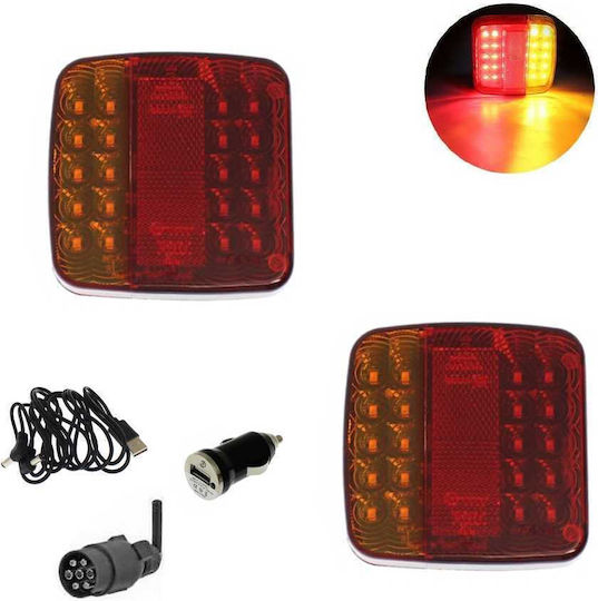 Σετ Φώτα Τρέιλερ LED με Μαγνήτη 24V 2τμχ