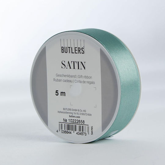 Butlers Satin,σατεν Band Monochrom Grün 5meters mit Breite 25mm