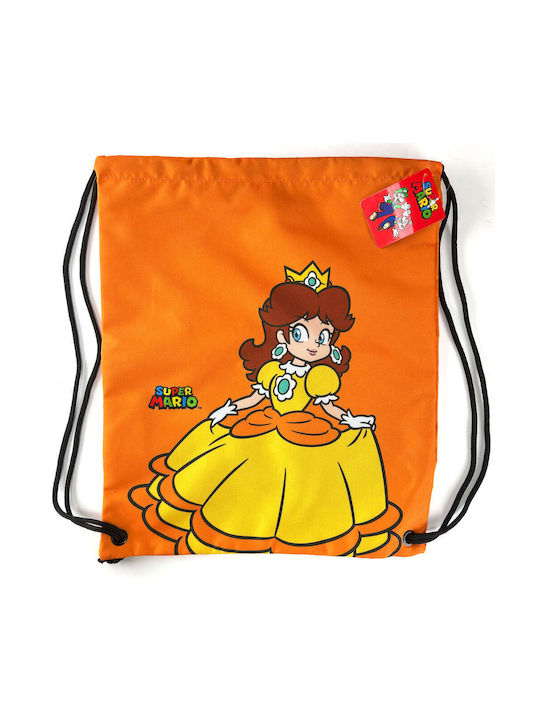 Super Mario Παιδική Τσάντα Πουγκί Πορτοκαλί