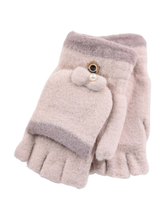Kinderhandschuhe Fingerlos Beige