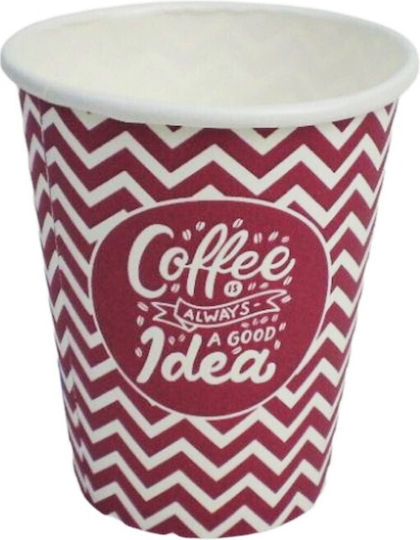 Disposable Cup Paper Red 120ml 50pcs