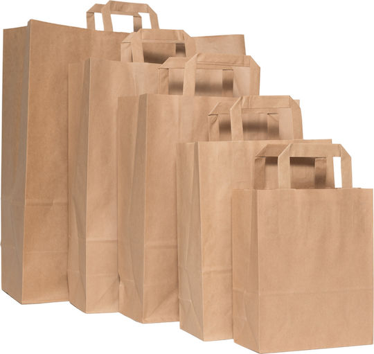 Papiertüten für Verpackungen Kraft mit Griff Beige 28x22x10cm 250Stück