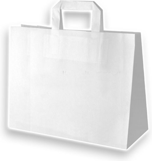 Paper Packaging Bags with Handle White 28x17x29cm 250pcs