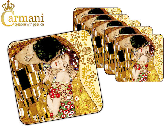 Carmani Round Cork Gold Coasters 10.5cm 6pcs