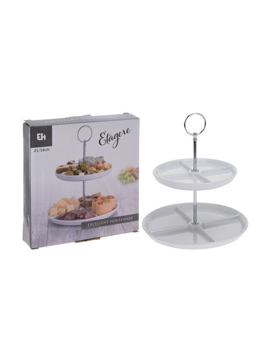 Koopman Εταζέρα από Πορσελάνη Λευκή Ø24xY24cm Π24xΜ24xΥ24cm