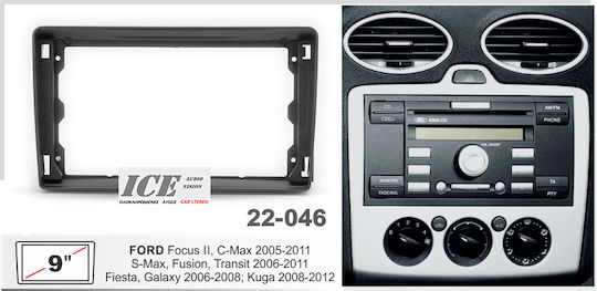 Πρόσοψη 2 Din Συμβατή με Οθόνη 9" για Ford Focus C-Max 2004-2008