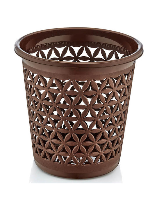 Office Plastic Waste Bin Brown 28x28x29cm