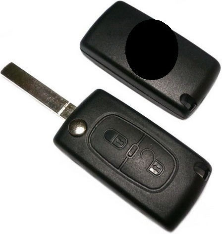 Foldable Car Key Shell with Blade with 2 Buttons for Peugeot