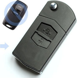 Foldable Car Key Shell with Blade with 2 Buttons for Mazda