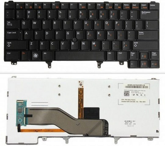 Лаптоп Клавиатура за Dell с Рамка и Задно Осветяване в Черен Цвят E6420