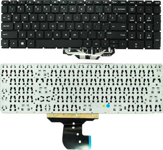Laptop Keyboard for HP without Frame and English (US) Layout in Black Color