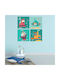 Kids Canvas Wall Painting Set 4pcs 30x30cm