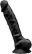 SilexD Glass Dildo with Balls and Suction Cup Black 23cm