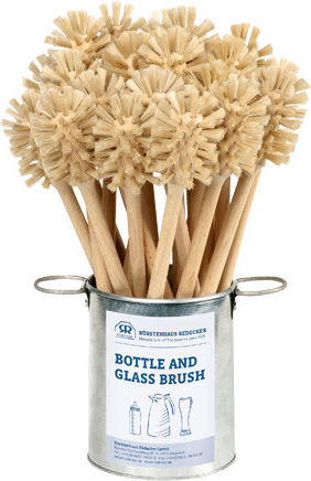 Bamboo Cleaning Brush with Handle Brown