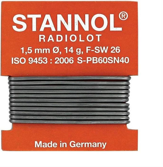 Stannol Radiolot S-pb60sn40 Σύρμα Συγκόλλησης Πλακέτας 1.5mm