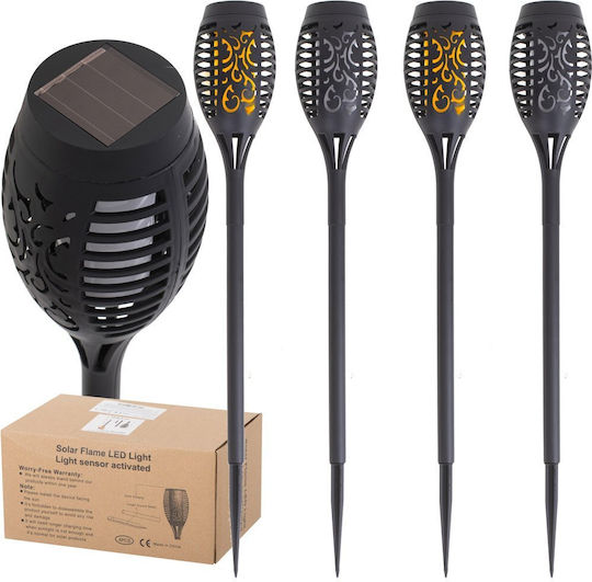 Solar Lamps Garden Torches Set 4 Lămpi Solare de Grădină Felinare cu Alb Cald Lumină