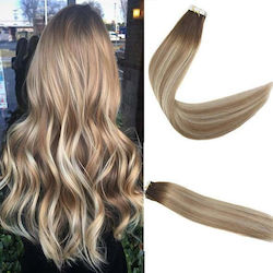 Remy Hair Selbstklebend Haarteile mit Echthaar Remy in Dunkelheit Kastanie Farbe 3 55cm No 3 8 22 4Stück