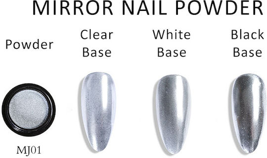 Nailp Professional Mirror Dekopulver für Nägel in Silber Farbe