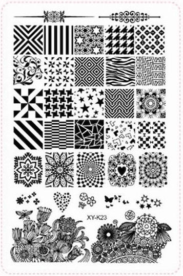 Jlac Stamping Plates Xyk23 Briefmarken für Nägel in Transparent Farbe