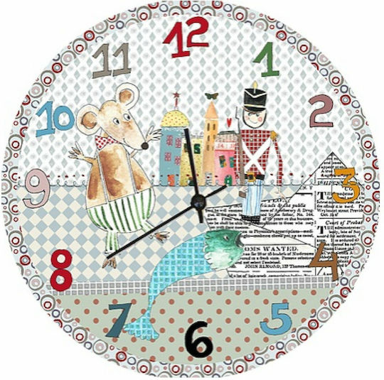 Colourbox Kids Παιδικό Ρολόι Τοίχου Ξύλινο 31εκ.
