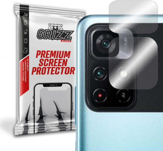GrizzGlass Hybridglass Camera Protection Tempered Glass Transparent for the Poco M4 Pro 5G