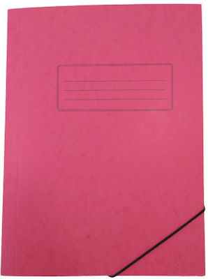 Folder with Rubber Band and Ears for Paper A4 Red