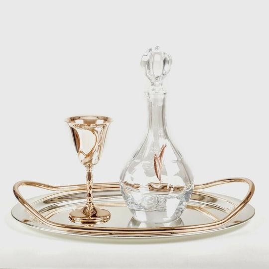 Best Man Set Crystal Metallic Silver 3 Pieces