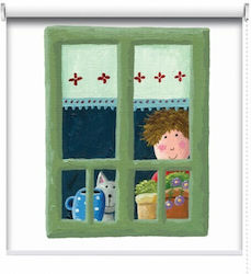 Kids Bedroom Semi-Blackout Blind Green 100x100cm