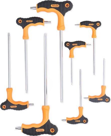 Сет от 8 Torx ключа във форма T-образен елемент